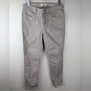Calvin Klein Women's Ankle Skinny Pants Mocha Cream Beige Size 10 Minimalist